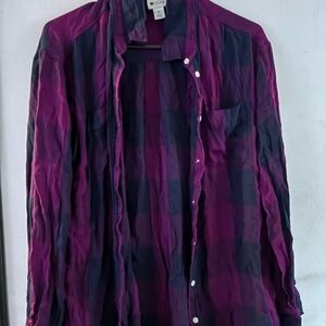 STYLUS Purple and Blue Plaid Shirt size XL